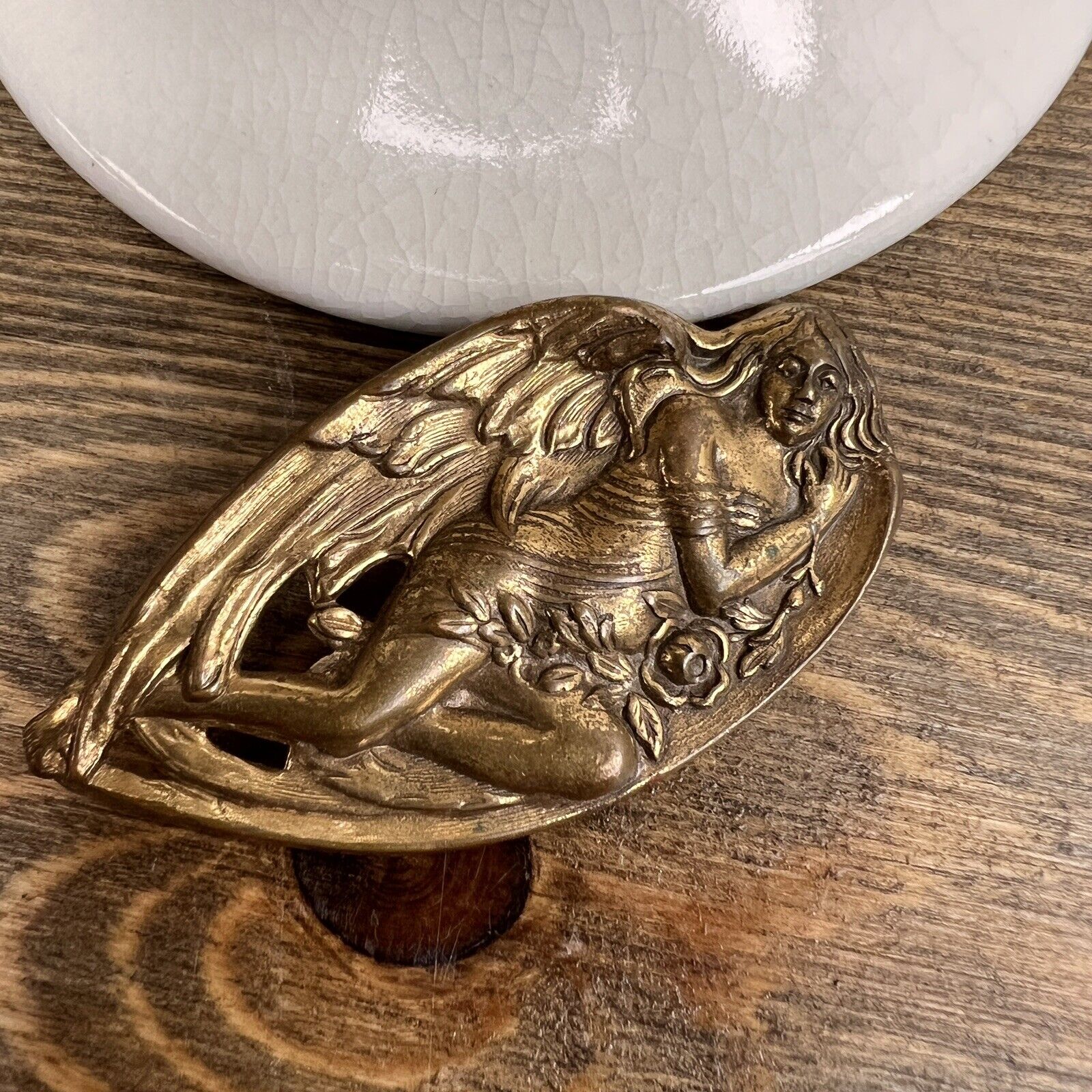 Art Nouveau SLEEPING Fallen Angel Brooch