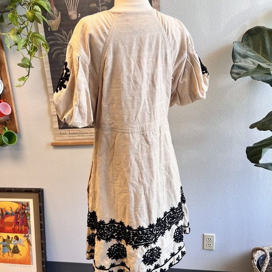 Anthropologie Size 10 Orla Embroidered Peasant Dress Tunic Puff Sleeve $189