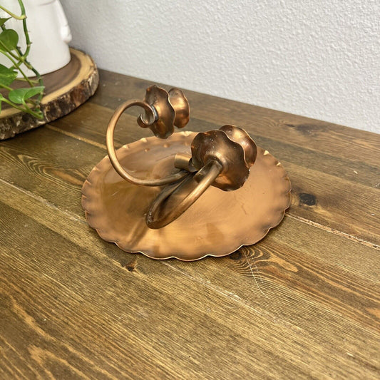 Vintage Hammered Copper Gregorian Copper Wall Sconce Handmade Candlestick