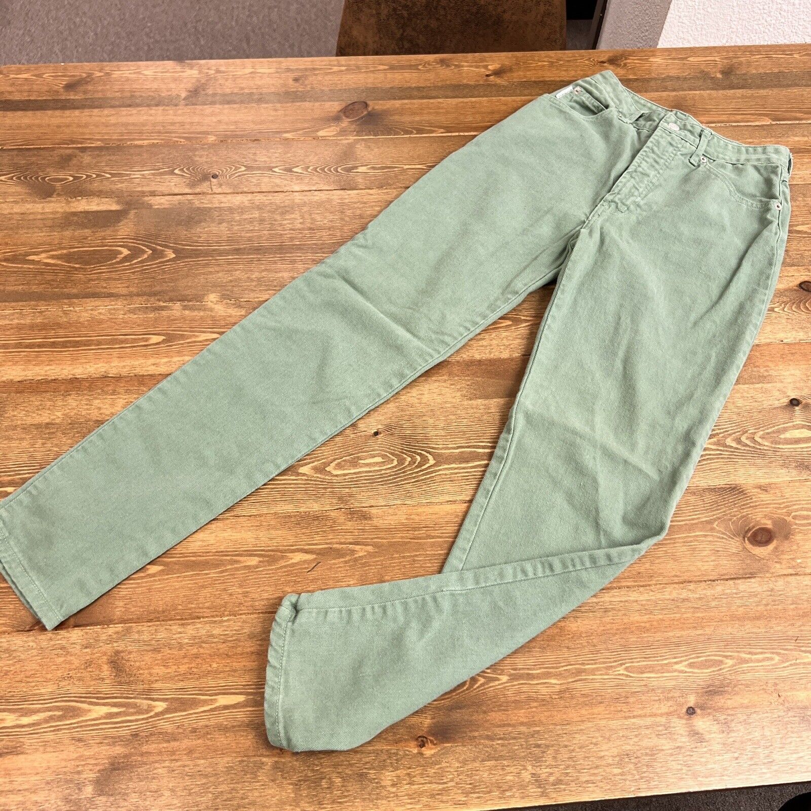 Vintage Bongo by Gene Montesano Women’s High Waisted Tapered Green Jeans Sz 5