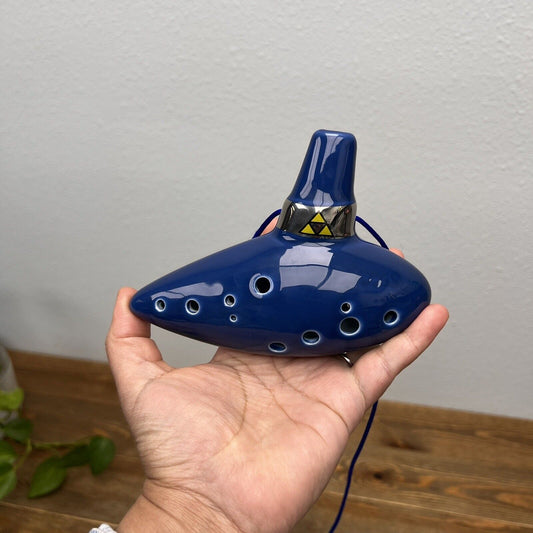 Ocarina of Time Ceramic Alto C Flute Legend of Zelda Blue Instrument Set Of 2