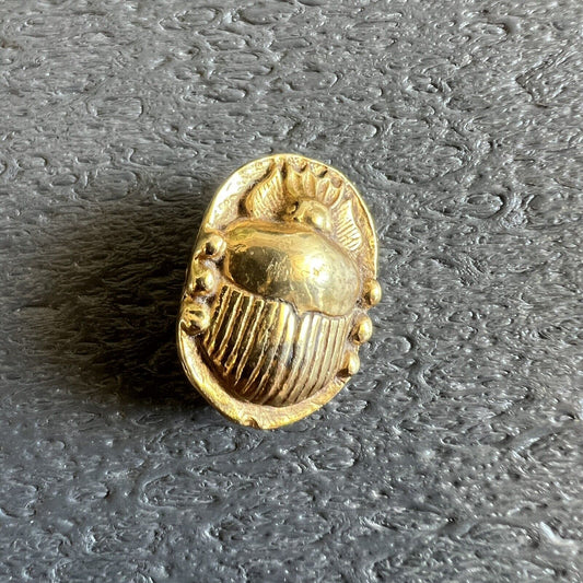 Egyptian Scarab Pin Alva Museum Replicas Gold Tone Brooch Vintage 1990s