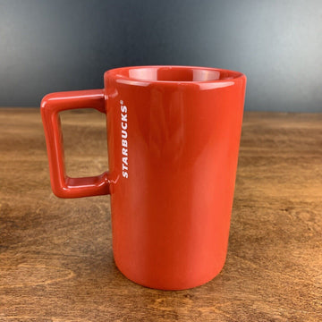 Starbucks Red Coffee Mug~10 oz Ceramic Coffee Cup with Square Handle 2018