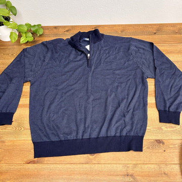 Cutter and Buck Sweater 1xB  Mens Blue Merino Wool Blend New