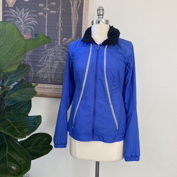 Lululemon Record Breaker Blue Jacket Reflective Lightweight Hood Sz 4