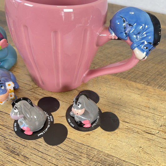 Rare Disney Eeyore Collector’s Set Pink 3D Mug with Little Figures