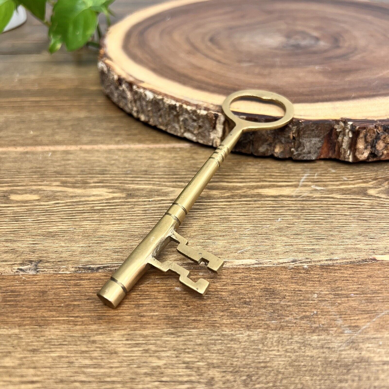 Vintage Solid Brass Skeleton Key Paper Weight Larger