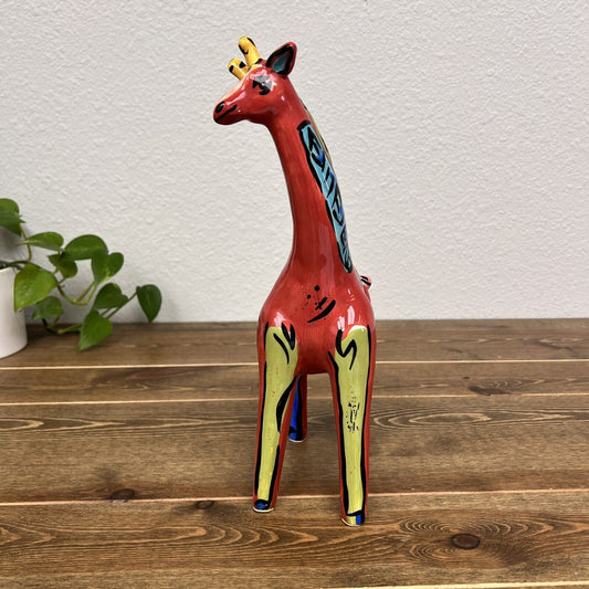 Original Ceramic Ganz Giraffe Coin Bank Hand Painted Signed Kathryn Youngs