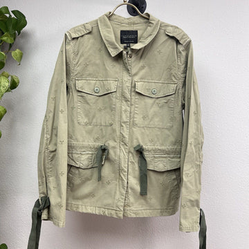 Sanctuary Womens Large Safari Four Pocket Lyocell Chambray Green Jacket