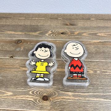 Peanuts Plastic Candy Containers Charley & Lucy 1989