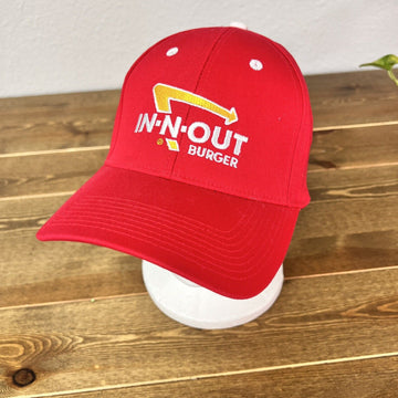 IN-N-OUT BURGER Embroidered Logo Cap Hat Size XL/L Red White Yellow Logo Unisex