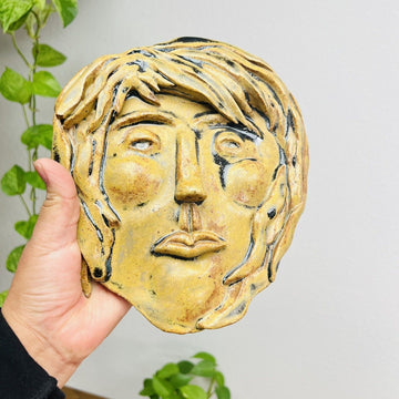 Gorgeous Art Studio Pottery Wall Face Mask John Lennon Looking