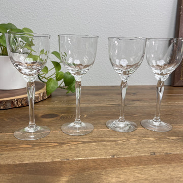 4 Lenox RHYTHM 7 1/2” Crystal Silver Rimmed Wine Glasses