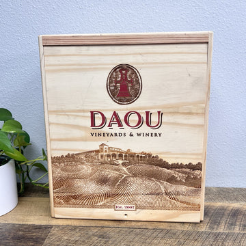 Daou Vineyard Estate Wine Box Wood 3-Bottle Inserts 14.5x12.5x5