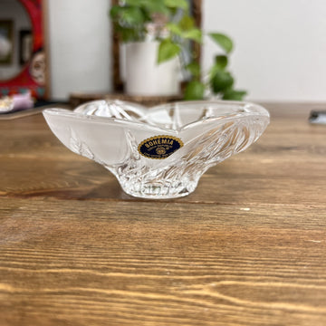 Vintage Bohemian Czech Republic Candy Dish/bowl 24% Lead Crystal