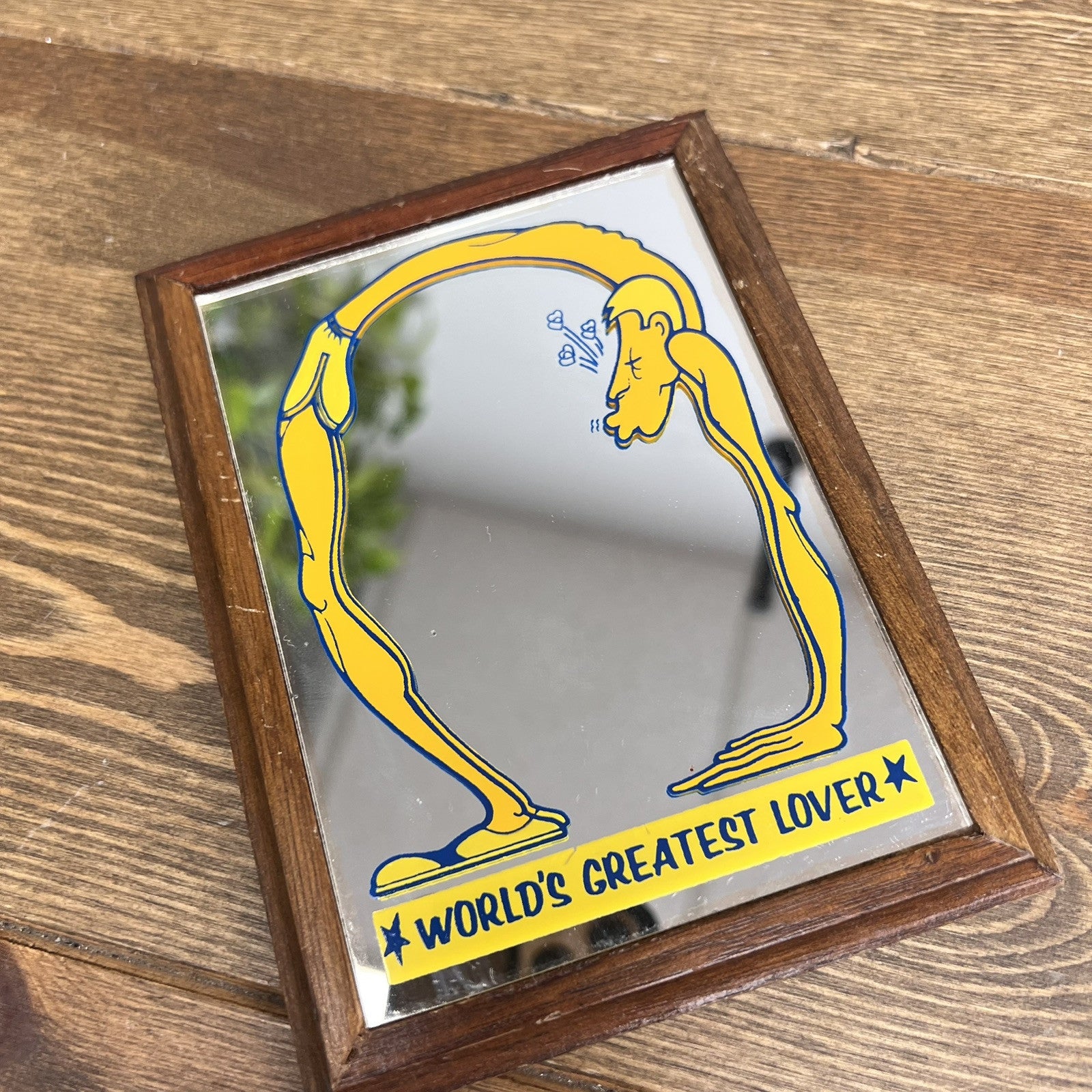 Vintage 1970s Wall Hanging Funny Mirror small framed