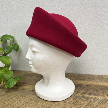 VTG Bollman Doeskin 100% Wool Felt Women's Hat Red Burgundy