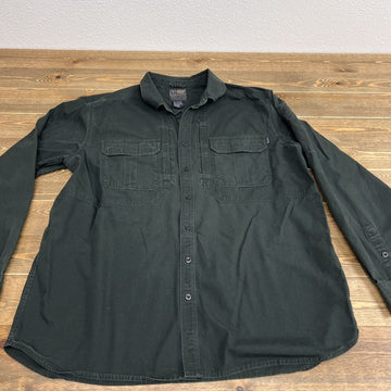 5.11 511 Tactical Men's Size XL Long Sleeve Green Hidden Pockets Button Shirt