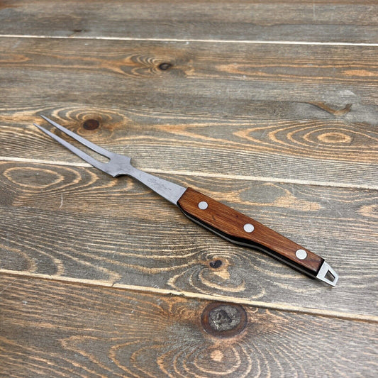 Vintage Royalton Serving Fork 11" Stainless Steel, Wooden handle