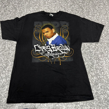 Chris Brown Exclusive Album Promo Rap T-Shirt Adult Large Black