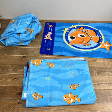 Vintage Disney Pixar Finding Nemo Twin Bed Sheet Set Dory Flat Fitted Pillowcase