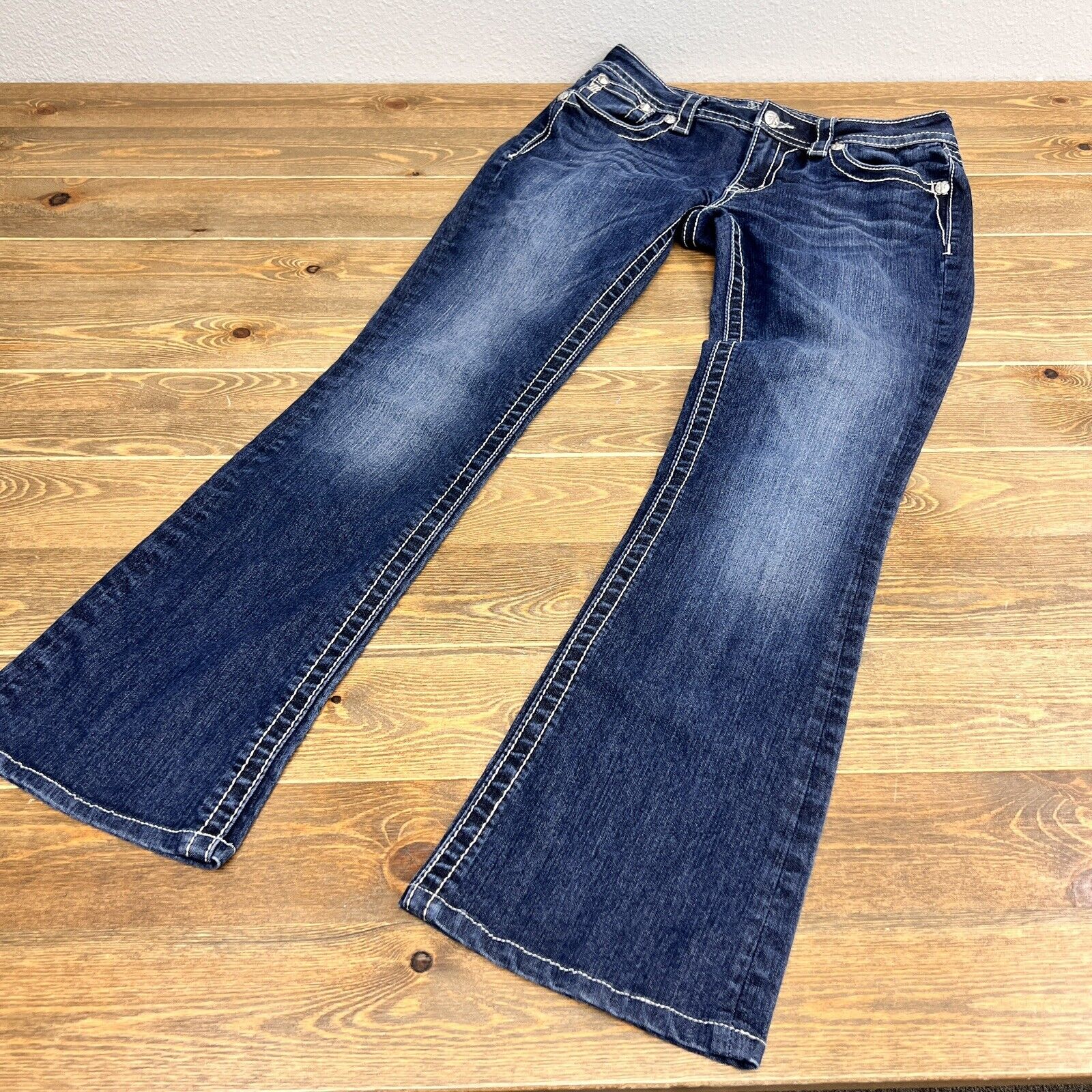 Miss Me Jeans Womens 28 Boot Blue Denim Pants Low Rise Boot Cut Casual