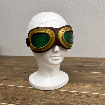 Costume SteamPunk Aviator Pilot Goggles Only Gothic Brown Gold Turn Of Century
