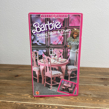 Barbie Sweet Roses Dining Set Table Chairs Mattel Vintage 1987 New in Box Sealed