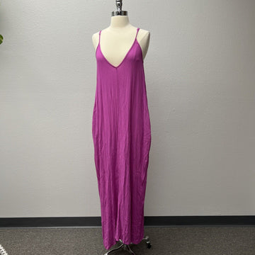 LOVESTITCH Purple Rayon Spaghetti Strap V-Neck Maxi Dress Sz S/M